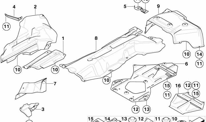 Túnel de isolamento térmico para BMW Z4 E85, E86 (OEM 51487895447). BMW original