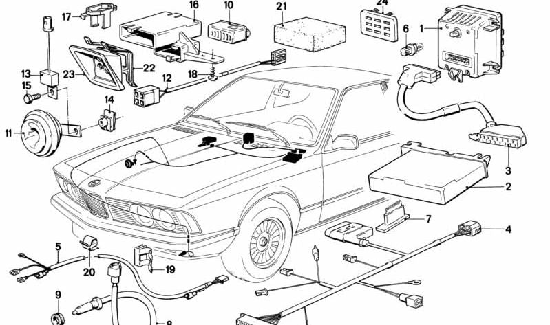 Conector de codificación OEM 65811372013 para BMW E24, E28, E30, E23, E32, E34, E31. Original BMW.