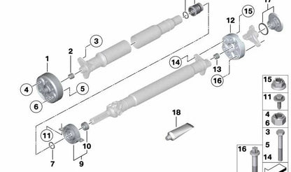 Rodamiento intermedio de transmisión (aluminio) OEM 26117589746 para BMW F07 535i xDrive. Original BMW.