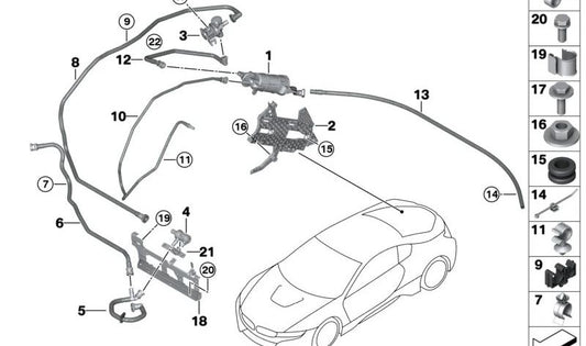 BMW -Kabel -Support -Serie 1 F20, F20N, Serie 3 F30, F31, F34, F35, F80, 4 F32, F33, F36, F82, I12, I15, Mini F55, F56, F57 (OEM 07147247495). Original BMW