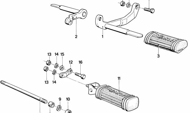 Goma reposapiés OEM 46711242046 para BMW Motorrad {R248, R1200GS, R1150RT, R1100R, K1200LT, R850R, R1150GS...} Original BMW.