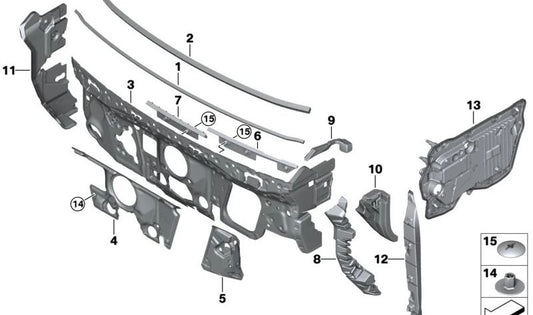 Junta de marco lateral derecho OEM 51487948158 para BMW iX1 (I20). Original BMW.