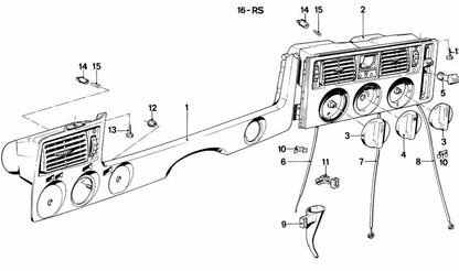 Summer Air Seletor Cable OEM 6411136632 para BMW E21. BMW original.