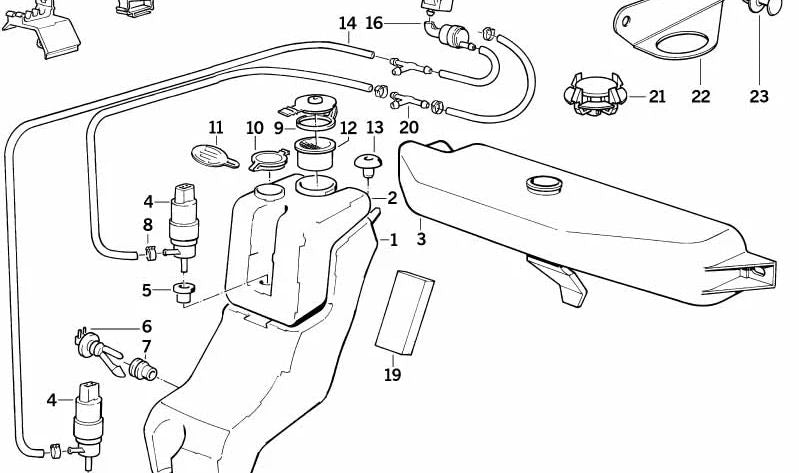 **Boquilla del limpiaparabrisas calefactable OEM 61661378799 para BMW E34, E24, E32. Original BMW.**