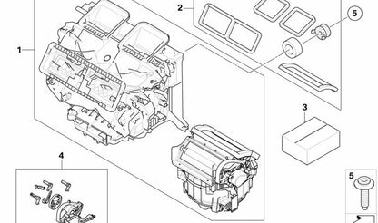 Caja vacía de unidad calefacción/climatización OEM 64119190079 para BMW E90, E91, E92, E93 todos los modelos compatibles. Original BMW.