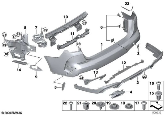 Adattatore di diffusore posteriore destro per la serie BMW 2 F44 (OEM 51129477966). BMW originale