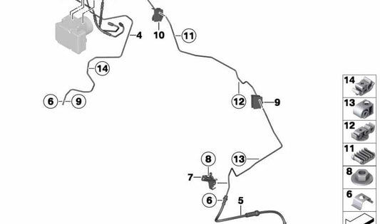 OEM -Bremsfahrerunterstützung 34306767384 für BMW E81, E82, E87, E87N, E88, E90, E90N, E91, E91N, E92, E92N, E93, E93N, E84, F25, F26. Original BMW.