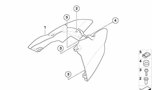 Parte trasera OEM 46627675427 para BMW K 1200 S, K 1300 S. Original BMW Motorrad.