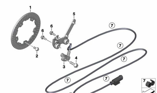 Anillo sensor delantero OEM 34528553968 para motos BMW CE 02, G 310 RR, G 310 GS, G 310 R... y más. Original BMW Motorrad.