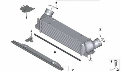 Cubierta soporte módulo OEM 17117527481 para BMW E81, E82, E87, E87N, E88, E90, E90N, E91, E91N, E92, E92N, E93, E93N, E84, E89. Original BMW.