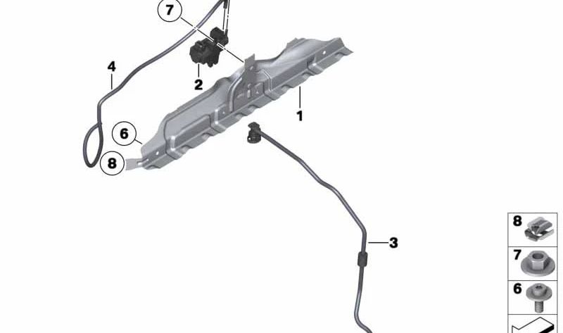 Sujeción del colector de admisión OEM 11657588579 para BMW E82, E88, F20, F21, F22, E90, E91, E92, E93, F30, F31, F07, F10, F11, F18, F06, F12, F13, F01, F02, E84, F25, F26, E70, E71. Original BMW.