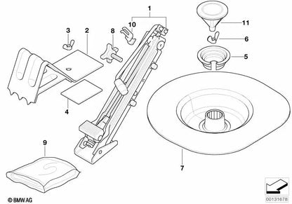 Disco de sujeción de rueda de repuesto para BMW E46 (OEM 71151096732). Original BMW
