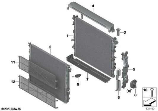 Left side cover for BMW 5 Series G60, 7 Series G70 (OEM 17115A19783). Original BMW.