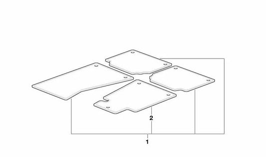 Alfombrilla de terciopelo lado conductor OEM 51478165363 para BMW E31 {840Ci, 840i, 850CSi, 850Ci}. Color antracita. Original BMW.