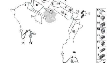 Soporte izquierdo del sistema de frenos OEM 34308094233 para BMW M3 (G80) y M4 (G82, G83). Original BMW.
