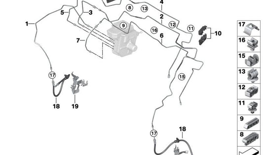 Support droit OEM 34308094234 pour BMW G80, G81, G82, G83. BMW d'origine.