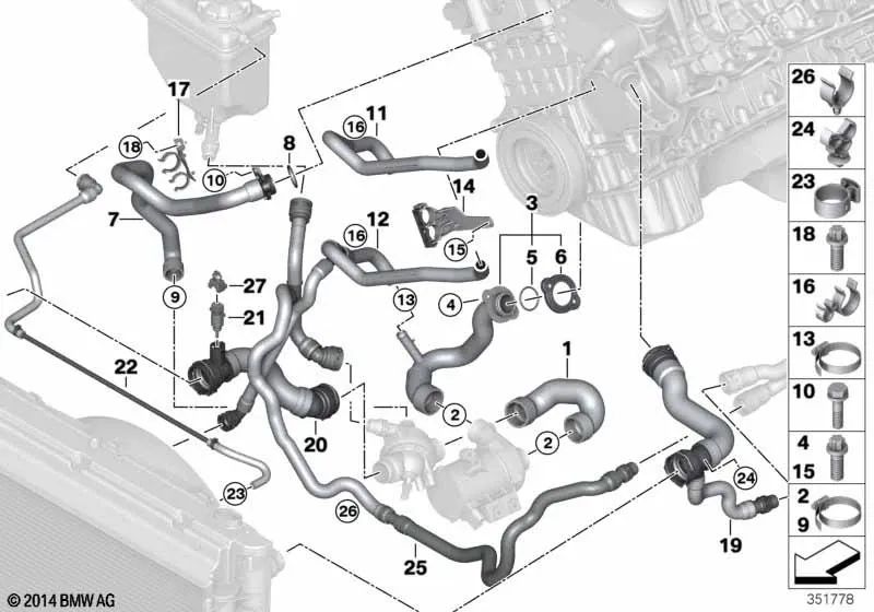 Kraftstoffrohr für BMW E60, E61, E63, E64 (OEM 17127521777). Original BMW.