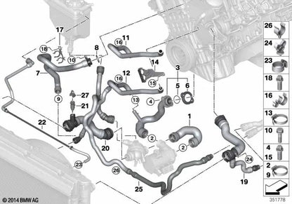 Kraftstoffrohr für BMW E60, E61, E63, E64 (OEM 17127521777). Original BMW.