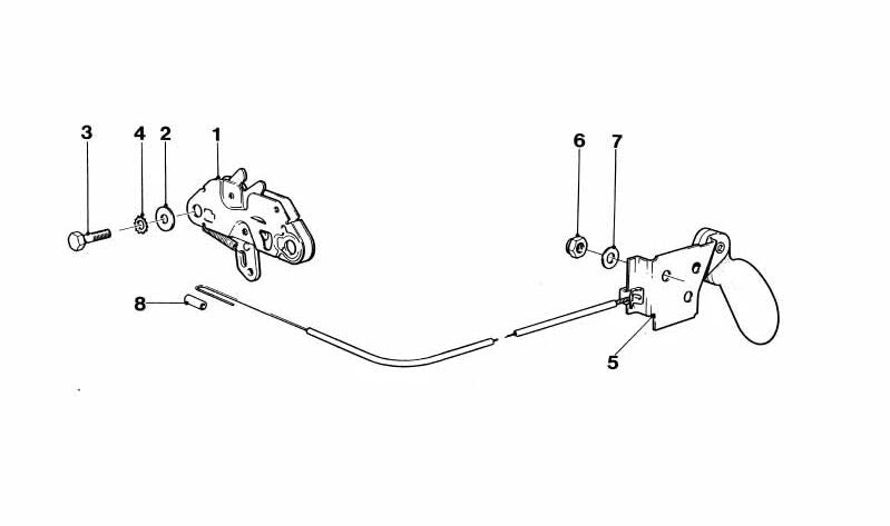Cerradura de maletero OEM 51232165025 para BMW E32, E34, E36, E38, E39, E46. Original BMW.