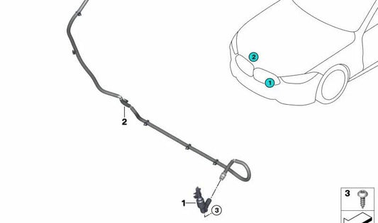 Boquilla limpiadora Night Vision OEM 61677954565 para BMW F91, F92, F93, G14, G15, G16. Original BMW.
