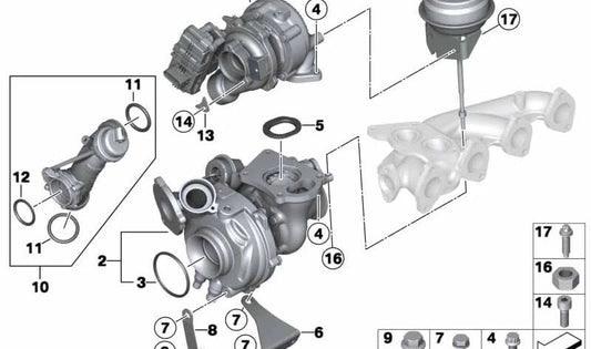 Tube de connexion OEM 11658512391 pour BMW F20, F21, F22, F30, F31, F34, F32, F33, F10, F11, E84, F15. BMW d'origine.