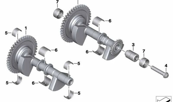 Árbol del diferencial trasero OEM 11278563953 para motos BMW F 750 GS, F 850 GS, F 900 R, F 900 XR... y más. Original BMW Motorrad.