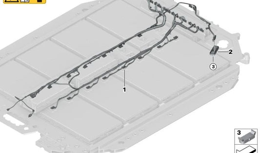 Right communication wiring harness for BMW 4 Series G26E, G26F 5 Series G60, G61 (OEM 61278848262). Original BMW.