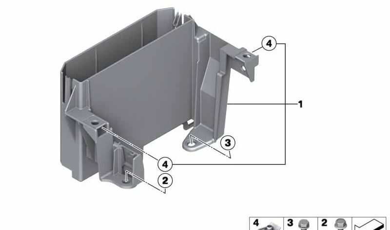 Soporte unidad de mando del motor OEM 12907823714 para MINI R56 LCI, Clubman R55 LCI, Cabrio R57 LCI, Coupé R58, Countryman R60, Paceman R61. Original MINI.