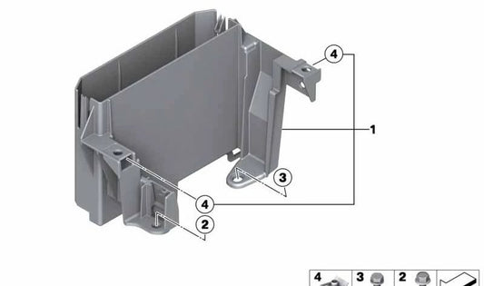Soporte unidad de mando del motor OEM 12907823714 para MINI R56 LCI, Clubman R55 LCI, Cabrio R57 LCI, Coupé R58, Countryman R60, Paceman R61. Original MINI.