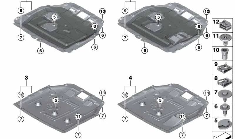 Apantallado compartimiento motor OEM 51757402949 para MINI Countryman F60, Clubman F54 LCI. Original MINI.