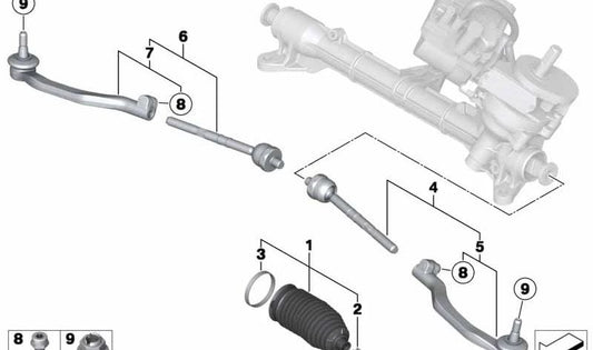 Cinta de sujeción OEM 32106777011 para MINI R56, R55, R57, R58, R59, R60, R61. Original MINI.