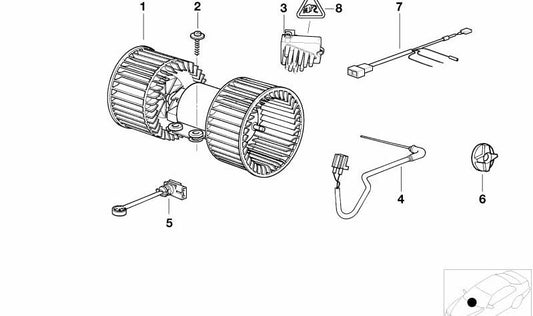 Cableado para climatizador automático OEM 64118385553 para BMW E39. Recambio original BMW. Ideal para reparar o sustituir el mazo de cables del sistema de climatización.