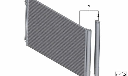 Condensatore di condizionamento dell'aria OEM 64509109724 per BMW F06, F01, F02, F04. BMW originale.