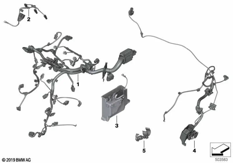 Glow Module Engine Harness for BMW F45N, F46, F48, F39 (OEM 12518592700). Original BMW