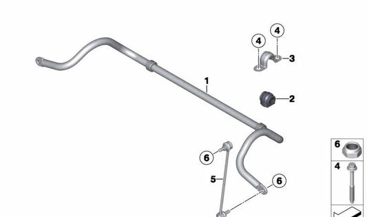 Soporte de goma para estabilizador delantero Ø=21,5MM OEM 31356772843 para MINI R56, R56 LCI, Coupé R58. Original MINI.