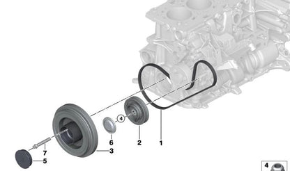 Access Correa (Keilrippenriemen) OEM 11285A04DA2 for BMW 3 F30 and G20 330E series (all compatible models). Original BMW.