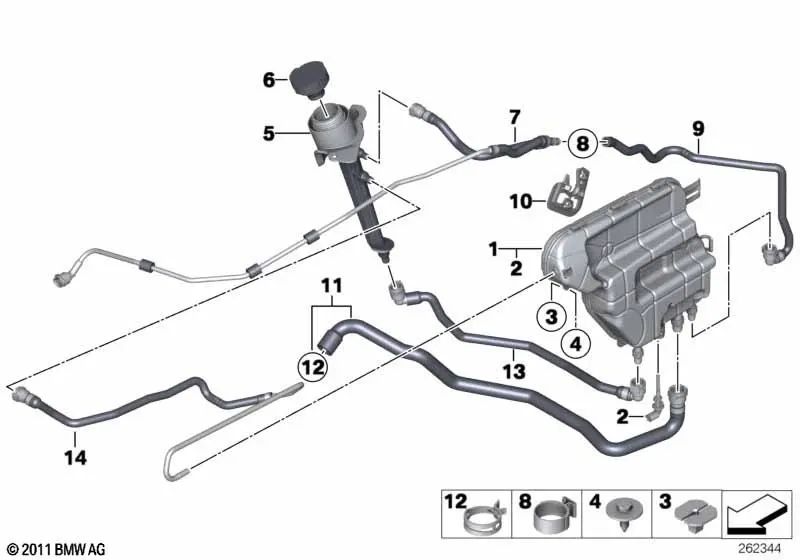 Breather Pipe for BMW F07, F10, F11, F06, F12, F13, F01N, F02N (OEM 17122284284). Original BMW