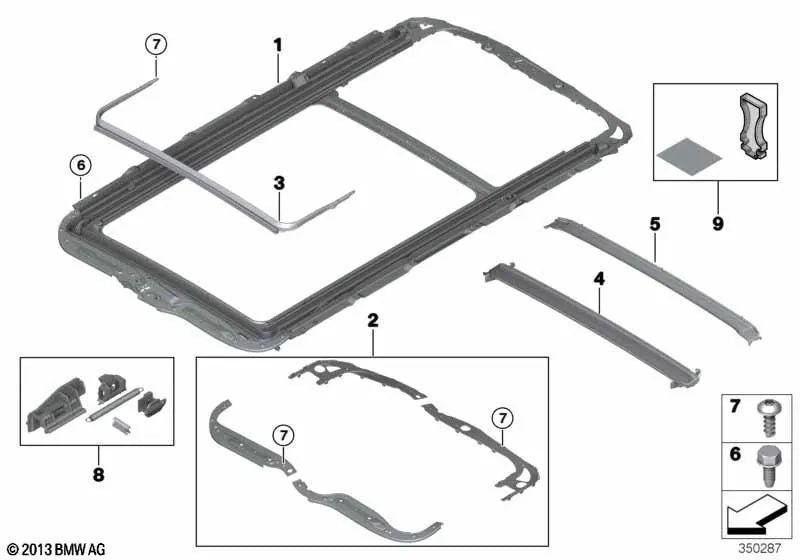 Deflettore del vento per BMW X5 F15, F85 (OEM 54107387030). BMW originale