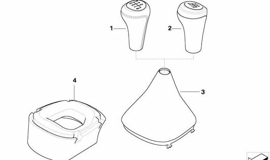 Gear Shift Knob Cover OEM 25117526992 for BMW E85, E86. Original BMW.