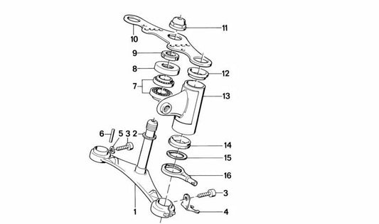Soutien de la ferme gauche noire OEM 31421452479 pour BMW E34. BMW d'origine.