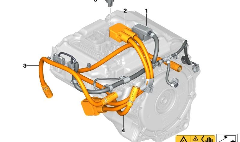 Cableado del motor para compresor OEM 12437647010 para BMW i3 I01 (60Ah) modelos 1Z21 y 1Z22 con cambio automático y tracción trasera (2013-2017). Original BMW.