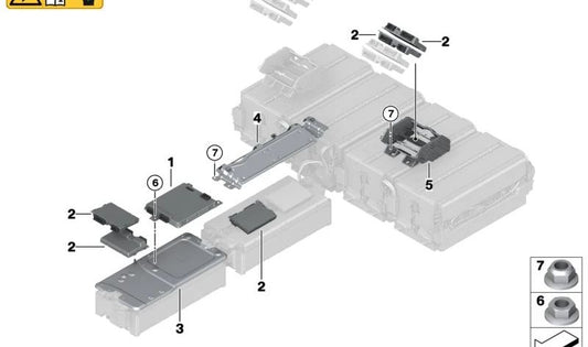 Portador de acumulador de alto voltaje OEM 61279485058 para MINI F56 BEV, F56 BEV LCI, Cabrio F57 BEV. Original MINI.
