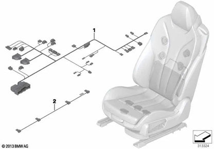 Juego de cables asiento derecho OEM 61129352145 para BMW Serie 6 F06, F12, F13... y más. Original BMW.