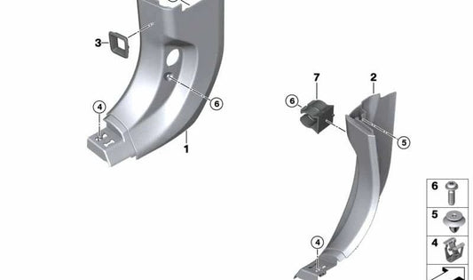 Tampa do lado direito direito OEM 51437390754 para BMW G11, G11N, G12, G12N. BMW original.