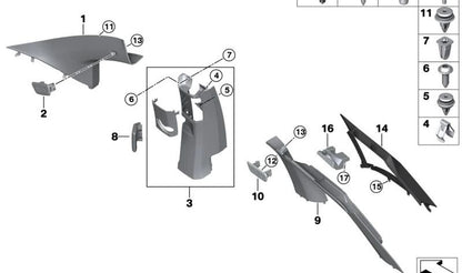 Tapa embellecedora "Airbag" OEM 51437326908 para BMW i3 (I01) y BMW i8 (I12). Original BMW.