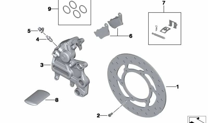 Disco de freno trasero OEM 34217708835 para motos BMW G 650 X, G 450 X... y más. Original BMW Motorrad.