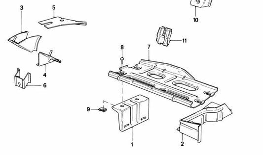 Soporte de montaje OEM 41111904347 para BMW E28. Original BMW.