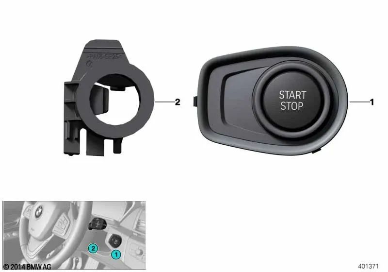Start/Stop switch for BMW F45, F45N, F48N, F49, F49N, F39 (OEM 61319311603). Genuine BMW.