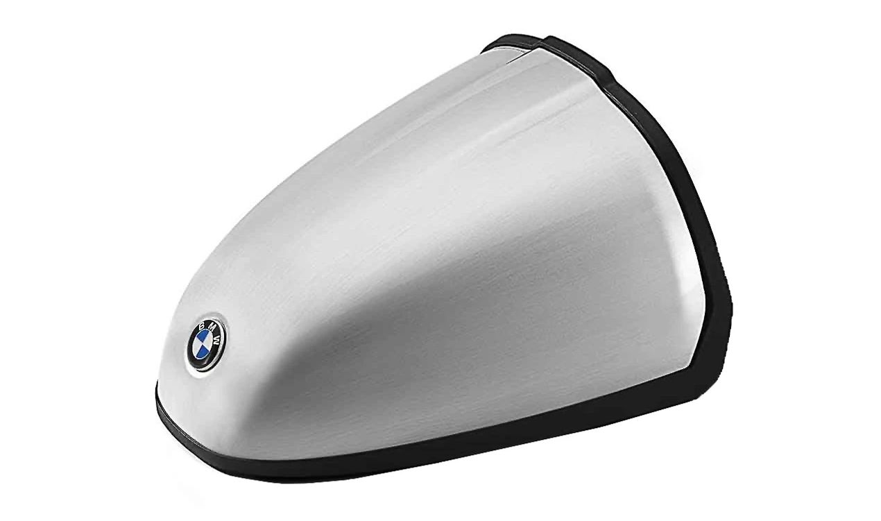 OEM Brushed Aluminum Rear Hump Cover 77348396069 for BMW Motorrad R nineT, R nineT Pure, R nineT Racer. Original BMW Motorrad.