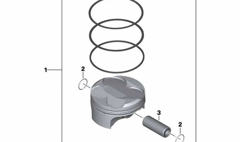 Pistón OEM 11257108724 para BMW Motorrad M 1000 R (0E81, 0P51, 0P53), M 1000 XR (0E91), S 1000 R (0E51, 0P31, 0P33), S 1000 RR (0E21, 0E61, 0P21, 0P23), S 1000 XR (0E41, 0P11). Original BMW Motorrad.